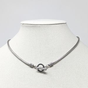 Effy sterling silver 925 toggle closure wheat chain necklace vintage Balissima